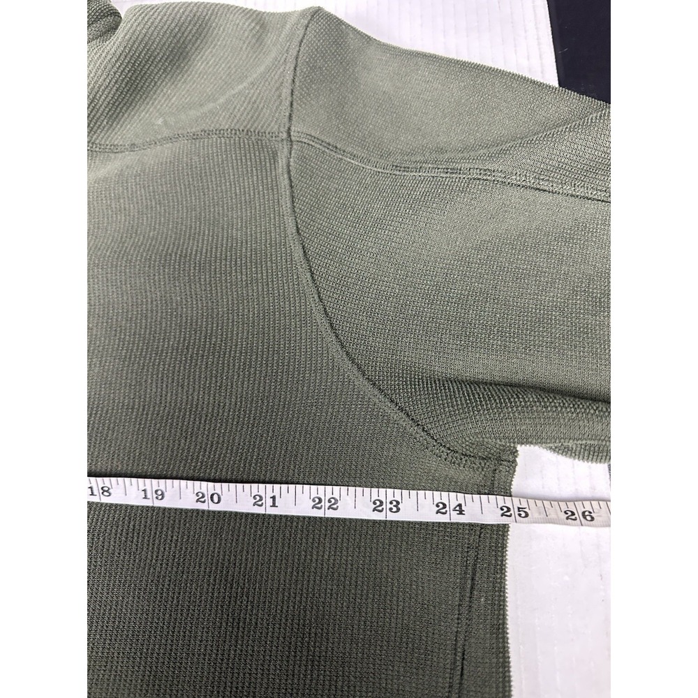 Under Armour Sweater Mens Medium Green Fleece 1/4 Zip Long Sleeve Hiking Camping - Picture 6 of 6